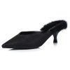 Louise et Cie Sandales à talons minces pour femmes à la mode de couleur unie toutes les chaussures chics - Noir EU 36