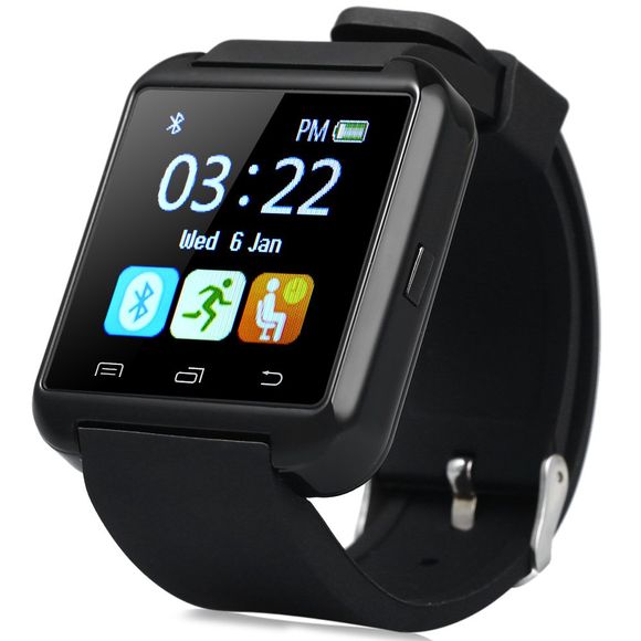 U8 Smart Bluetooth Watch with Pedometer for Sport - BLACK 