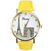 Montre à quartz diamantine Genève avec étui doré - Jaune 