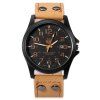 Unisex Quartz Watch Military Wristwatch Leather Band Calendar for Men Women - café lumière 