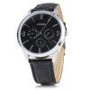 Sinobi 9546 Casual Fashion Ultra Slim Men Japan Quartz Watch Leather Strap Date Function - Noir 