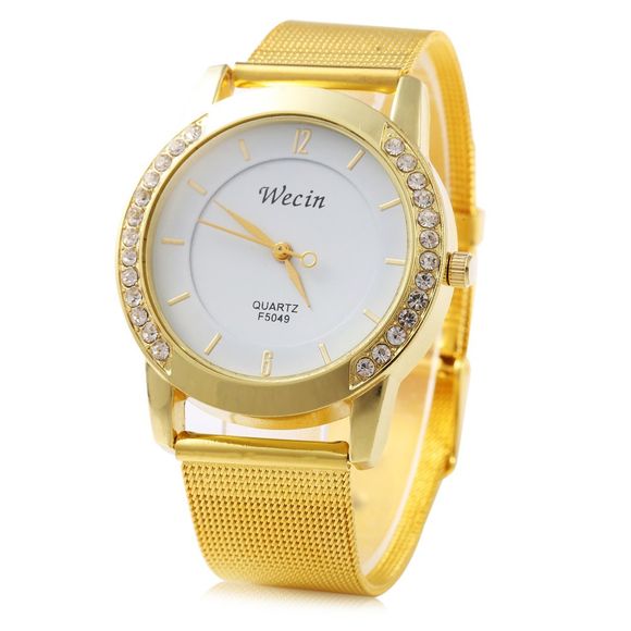 Wecin F5049 Femme Quartz Montre avec Diamant Décoration Golden Watch Case - d'or 