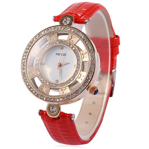 KEZZI K - 778 Women Quartz Watch Luxury Artificial Diamond Wristwatch - Rouge 