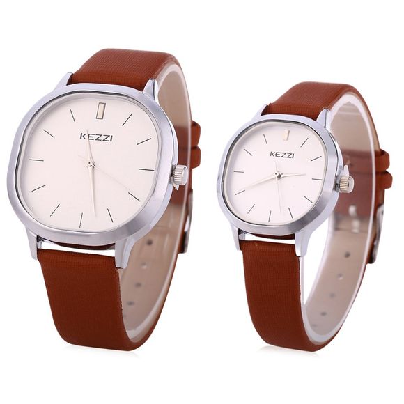 KEZZI K - 1155  Couple Quartz Watch Business Wristwatch - marron foncé 