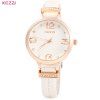 KEZZI 1263 Women Quartz Watch Fashional Analog Wristwatch Leather Band - Blanc 