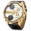 JUBAOLI 1100 Dual Movt Date Fonction Montre Golden Watch Montre Quartz Homme - Blanc 