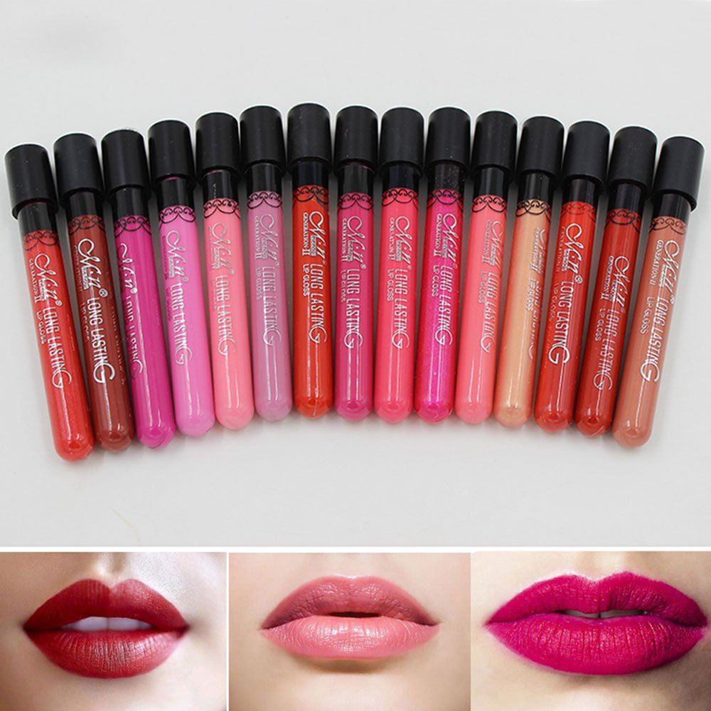 

Professional 38 Colors Waterproof Long Lasting Liquid Makeup Lip Pen Matte Lipstick Lip Gloss, Colormix