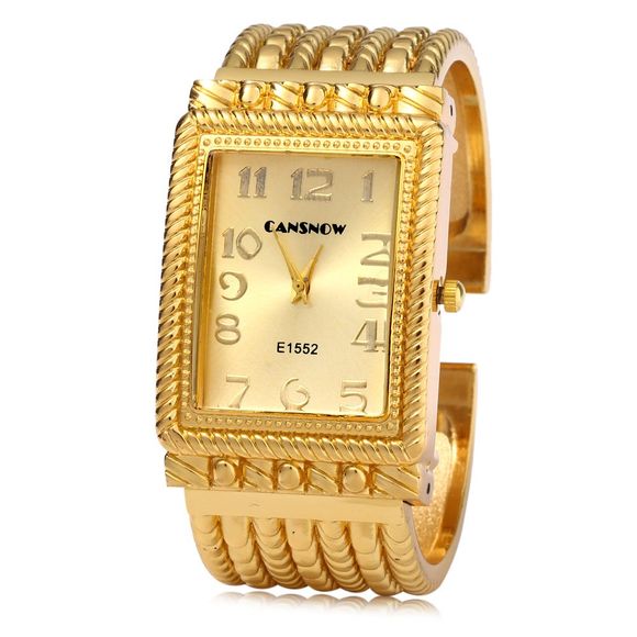 Cansnow E1552 Montre Femme Quartz Bracelet Doré Diamond Square Dial - d'or 