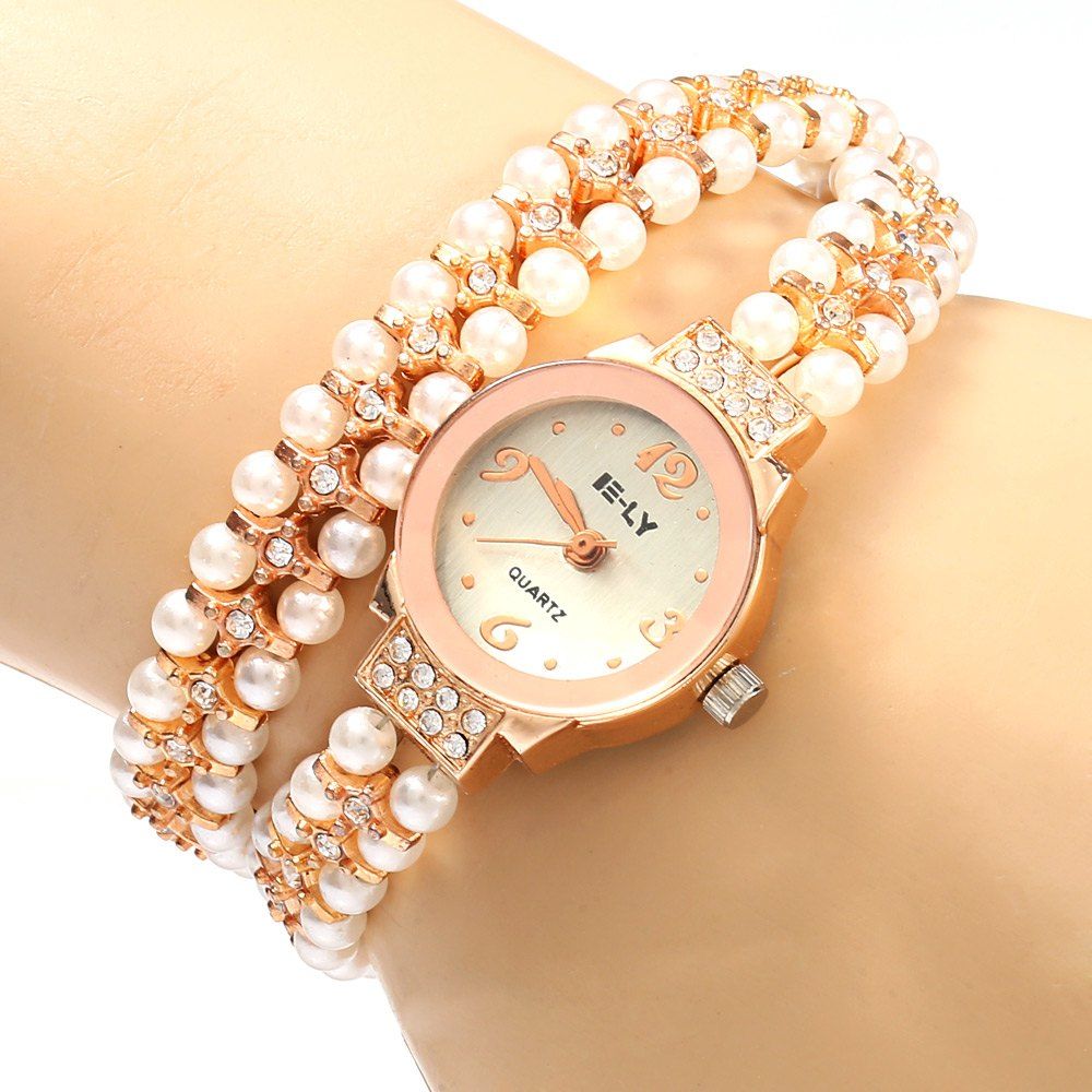 [41% OFF] 2021 IE-LY 629 Female Diamond Quartz Watch With Pearl Band ...