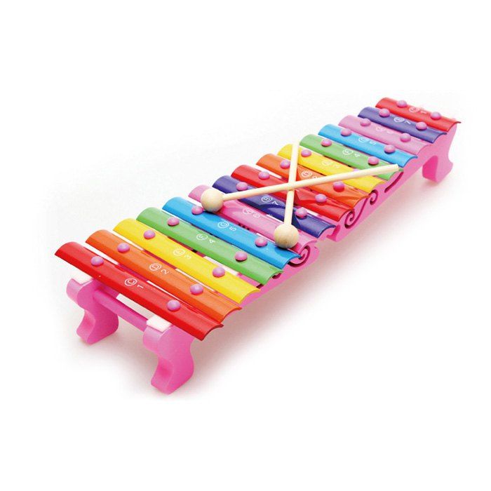 

Wooden Hand Struck Xylophone Wonderful Rhythm with 15 Notes Educational Toy, Colormix