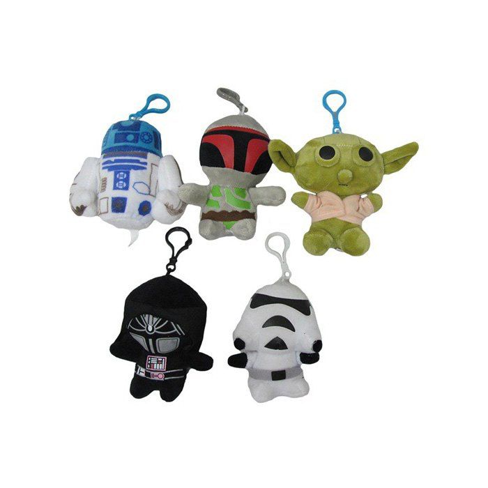 

5 inch Plush Key Chain Hanging Pendant Movie Product Key Bag Decoration - 5Pcs / Set, Colormix