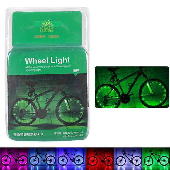 LEADBIKE A01 2 Modes 20 LED Lumière de Rayon de Vélo Résistant à l'eau - Vert 