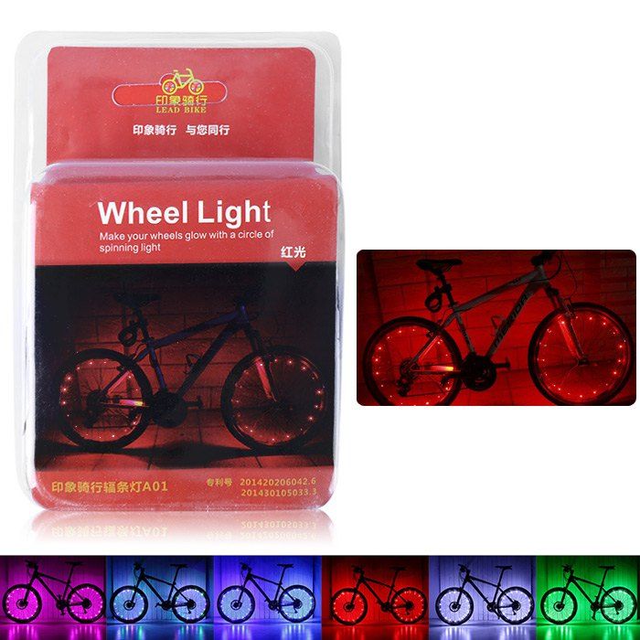 

LEADBIKE A01 2 Modes 20 LED Water Resistant Bicycle Spoke Light, Red