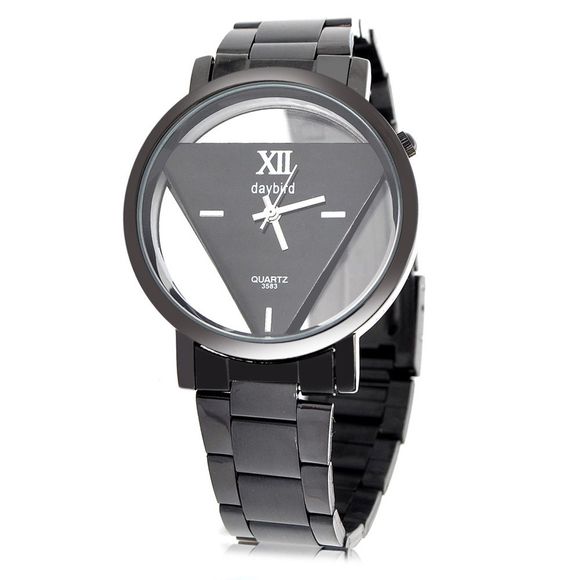 Daybird 3583 Hommes Montre à Quartz Cadran Transparent Modèle de Triangle - Noir 