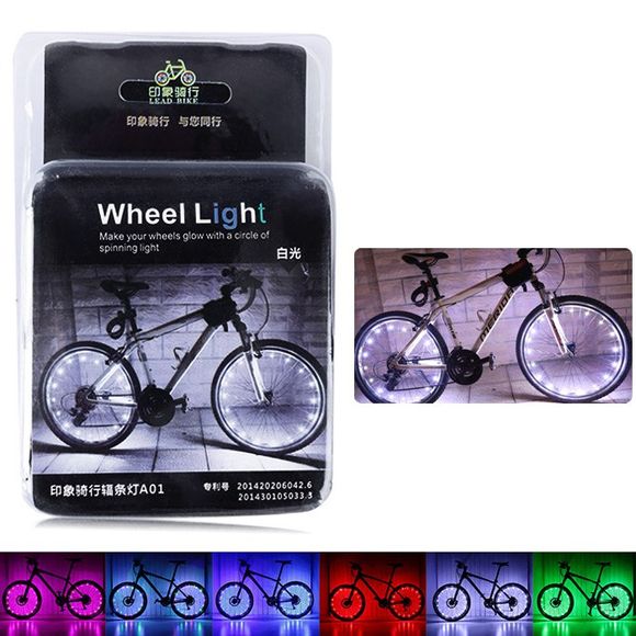 LEADBIKE A01 2 Modes 20 LED Lumière de Rayon de Vélo Résistant à l'eau - Blanc 