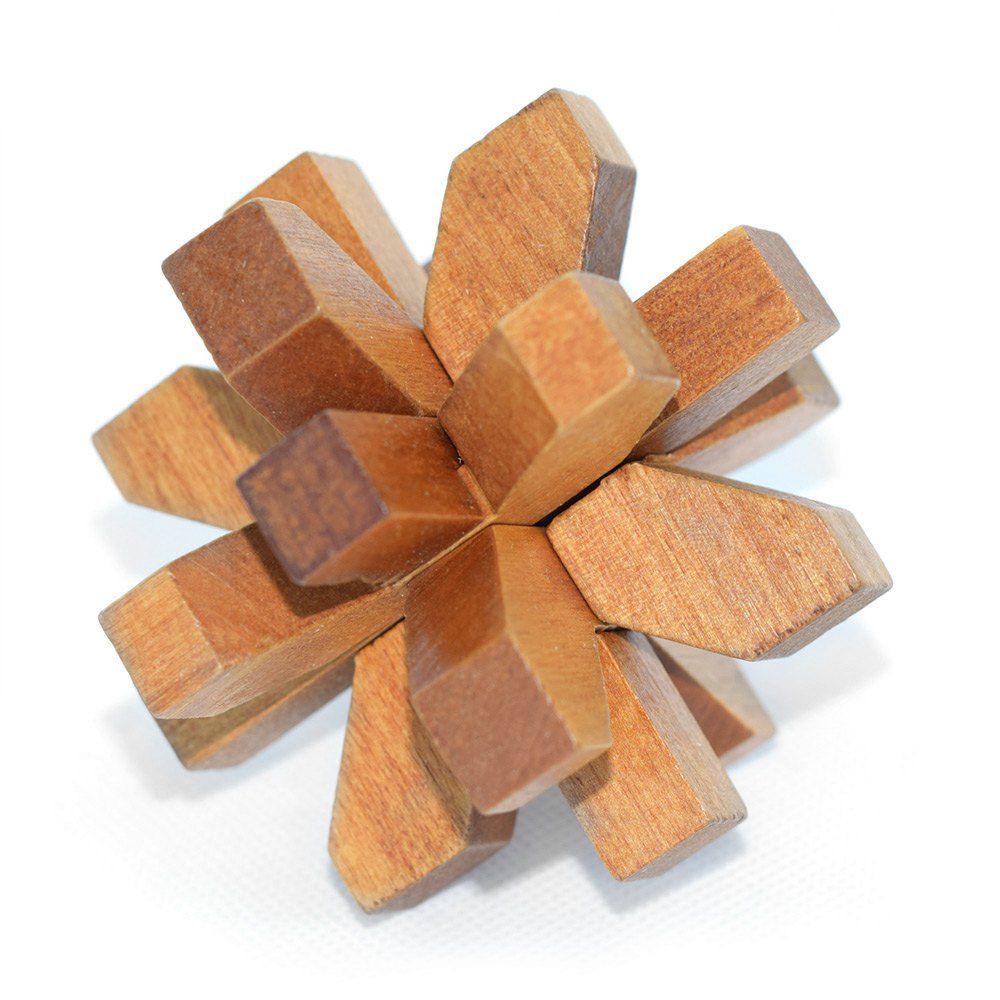 

Maikou MK524 Puzzle Educational Wooden Interlock Toy Birthday Gift, Brown