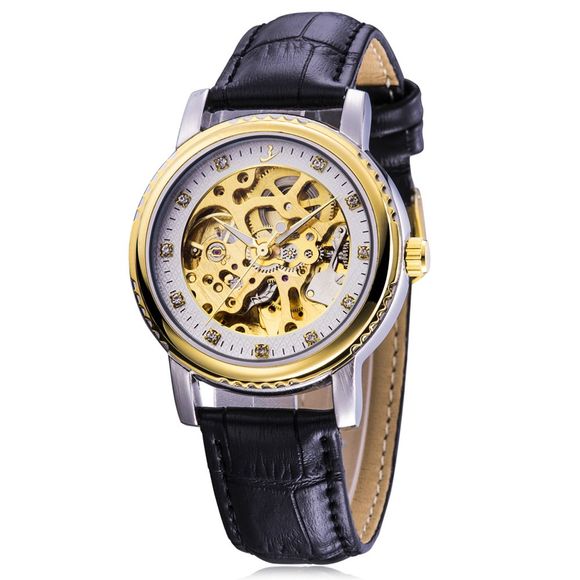 FLENT b086 Montres Mécanique  Diamant Ajouré Echelles Homme Automatique - Blanc 