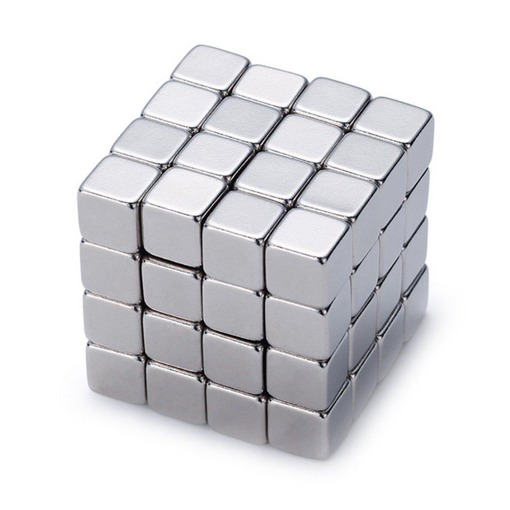 

NH - 216B N35 Mini 4mm Square Magnetic Block Puzzle Novelty Toy for DIY - 216Pcs, Silver