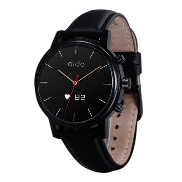 dido Montre-bracelet Intelligente avec Carte Electronique Rappel d'Appel Consommation de Calories - Noir 