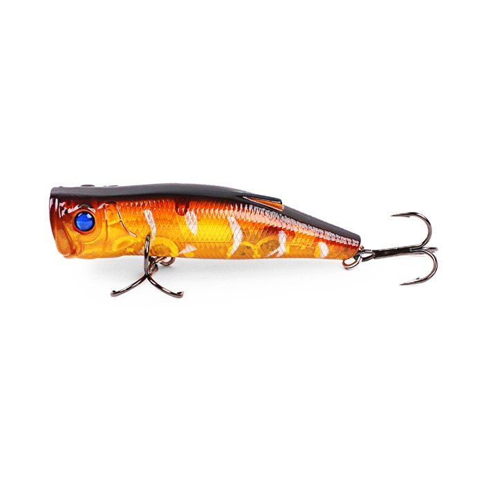 

ILURE Popper Artificial Fishing Bait Hard Bionic Lure with Hook, Dark auburn