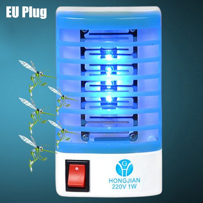 

2 in 1 Mute Mosquito Killer Lamp LED Night Light Atmosphere Nightlight Decors, Blue and white
