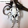 Film Soldat Figure Porte-Clés Porte-Clés Enfant Jouet Pour Sac Pendentif - Blanc et Noir 