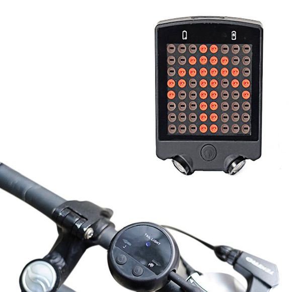 LEADBIKE A112 Feux Clignotant de Bicyclette USB Rechargeable avec Télécommande Sans Fil - Noir 