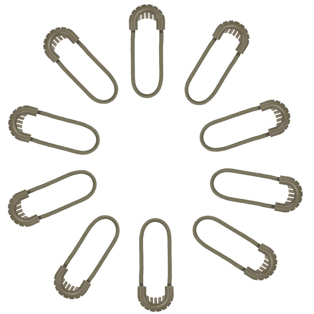 

10PCS Multipurpose Security Zipper Rope, Khaki