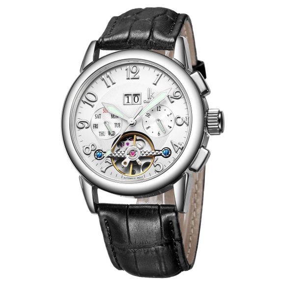 IK COLOURING Business Style Automatic Mechanical Male Watch with Imported Movement - Blanc 