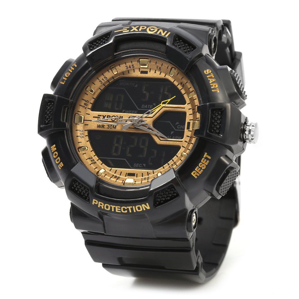 

EXPONI 3230 Imported Movement Outdoor Sports Digital Quartz Watch, Golden