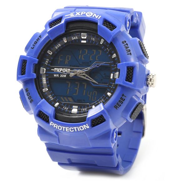 EXPONI 3230 Moteur importé Sports extérieurs Digital Quartz Watch - Bleu 