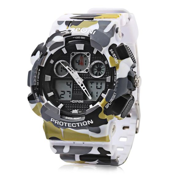 EXPONI 3169 Monnaie importée Sports extérieurs Digital Quartz Watch - Blanc 