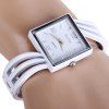 Xinhua 757 Quartz Watch Bracelet Rectangle Dial Steel Band for Ladies - Blanc 