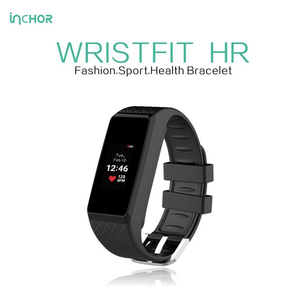 INCHOR Wristfit HR Bluetooth 4.0 Smart Bande de montre Détecter de fréquence cardiaque - Noir 