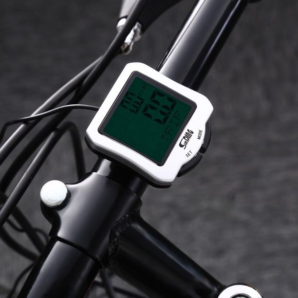 SunDing SD - 570 Ordinateur de Vélo Compteur kilométrique Résistant à l'eau avec Rétro-éclairage Vert - Argent 
