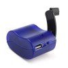 Chargeur Manuel de Dynamo à Manivelle de Port USB d'Urgence Portable pour Téléphone Portable - Bleu Saphir 