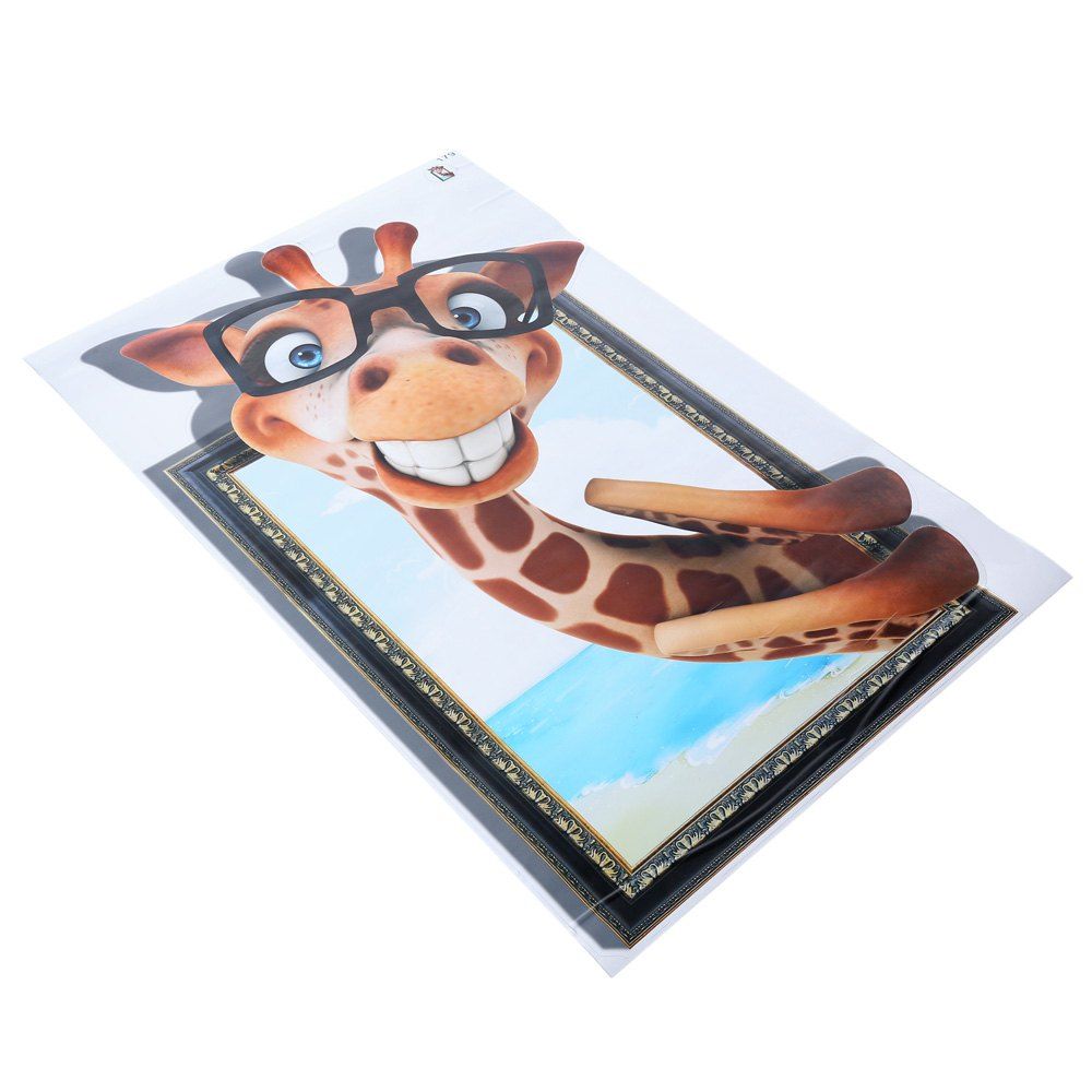 2018 3D Cute Giraffe Removable Wall Sticker Creative Gift COLORMIX In