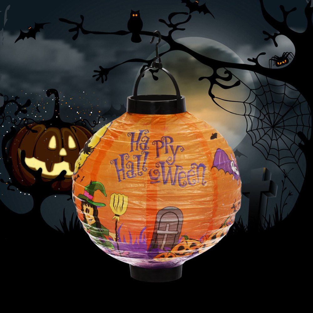 

BRELONG LED Paper Lantern Halloween Festival Decoration, White light