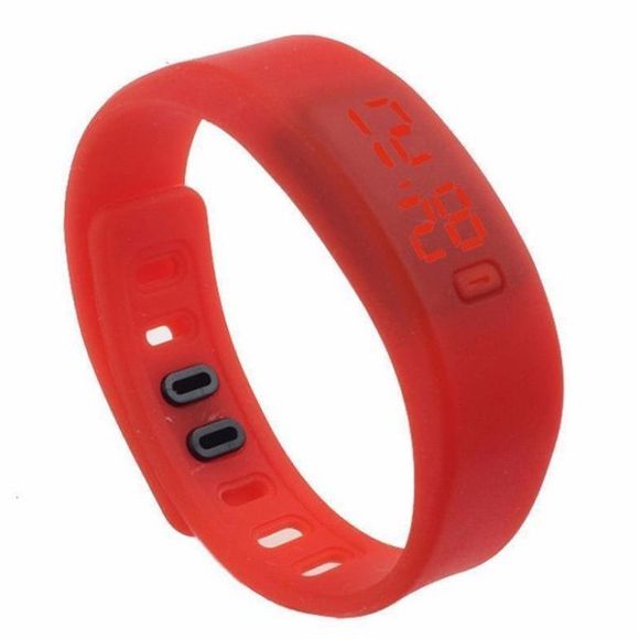 LED Sportif Digital Bracelet de Montre de Silicone - Rouge 