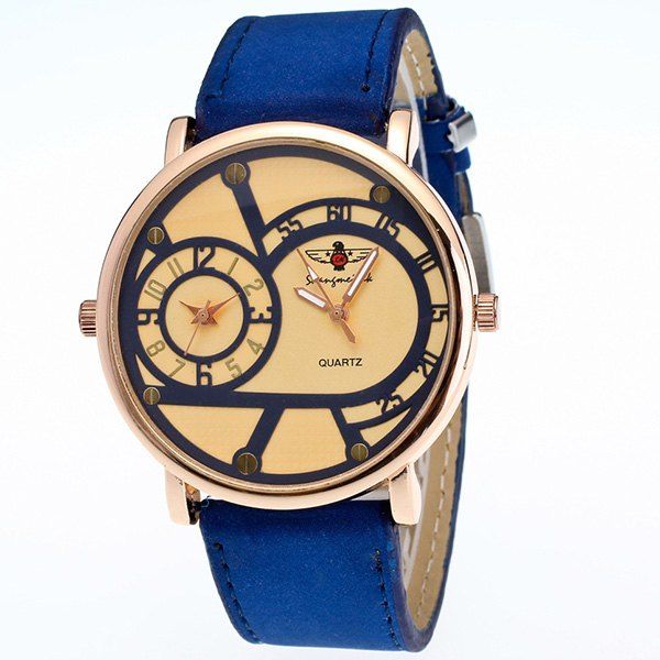 

Vintage Adorn Big Dial Plate Quartz Watch, Blue