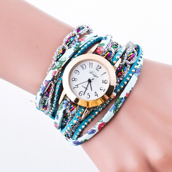 

Artificial Leather Bracelet Watch, Azure