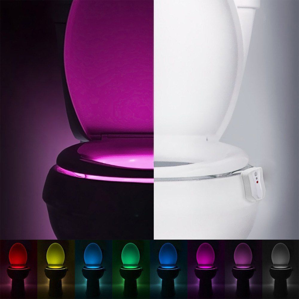 

BRELONG Battery Operated Motion Sensor LED Toilet Light Bath Night Lamp, White