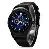 SMA - R Montre Connectée à Double Bluetooth Moniteur de Fréquence Cardiaque - Noir LEATHER BAND