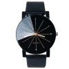 Geometric Ray PU Leather Watch - BLACK 
