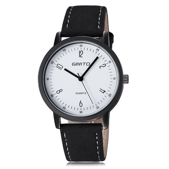 Faux Leather Cloth Wrist Watch - Blanc 
