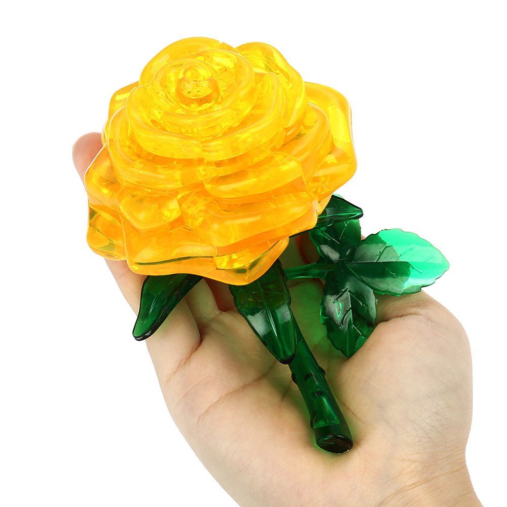 

Rose Style Crystal 3D Puzzle Building Block for Lover, Yellow