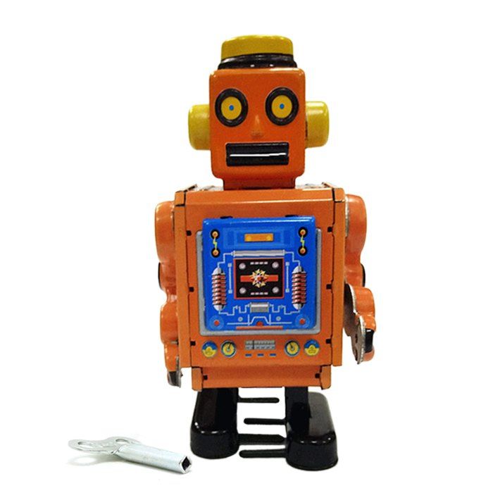 

Metal Robot Clockwork Wind Up Walking Tin Retro Mechanical Kid Toy, Jacinth