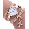 PU Leather Rhinestone Wristband Bracelet Watch - OFF WHITE 