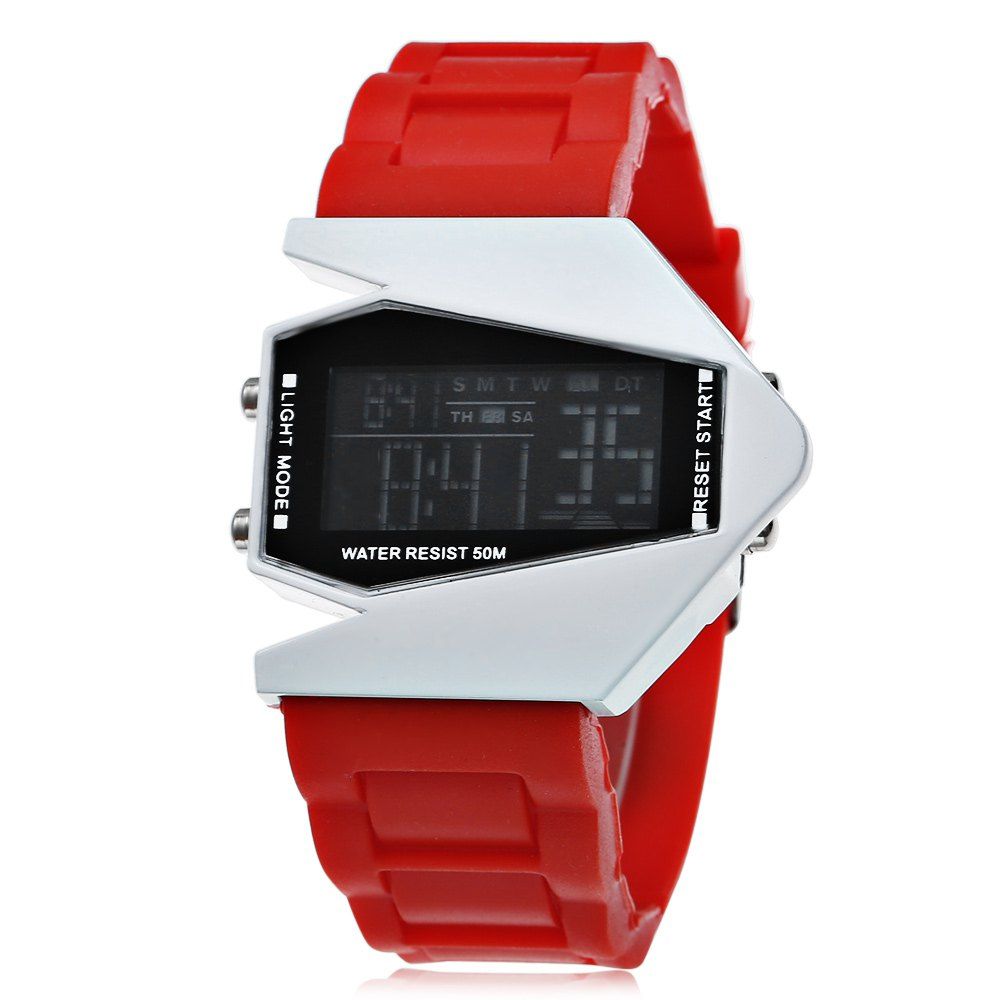 

Fashion Plane Model Colorful LED Watch, Red