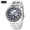 6.11 8149 Montre de Sport avec Double Mouvement et Chronomètre LED pour Homme - Noir 